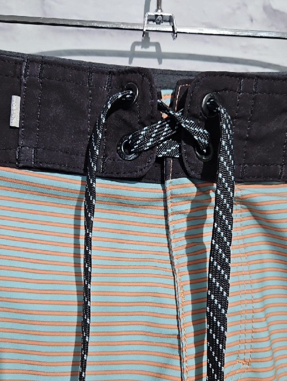 Quiksilver Highline Men's Yellow & Orange Striped Boardshorts - Picture 2 of 7